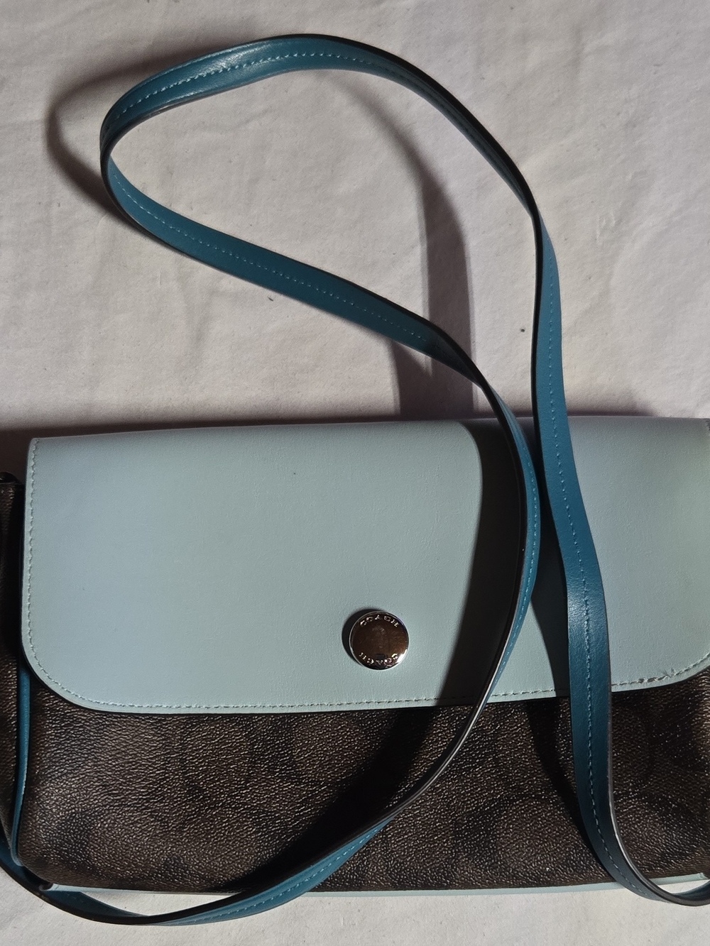 Coach Colorblock Crossbody in Blue & Brown